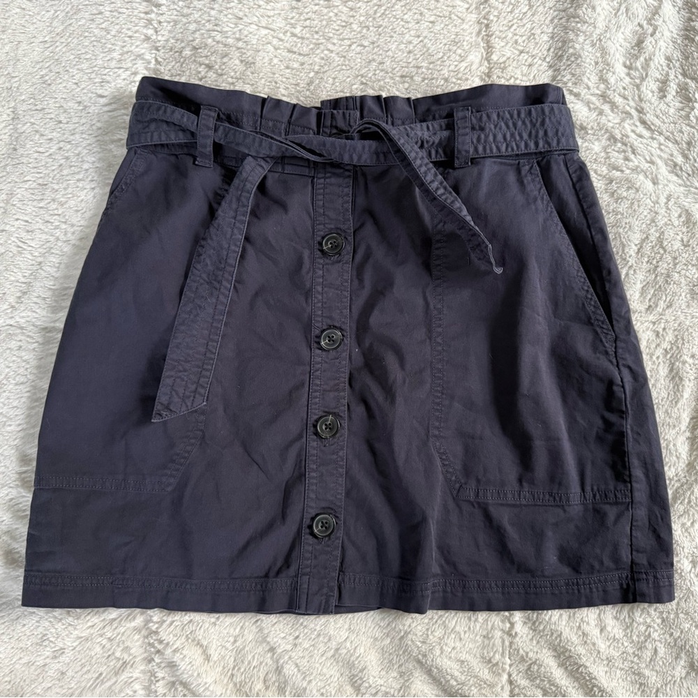 Abercrombie & Fitch Dark Blue Navy Mini Skirt Size Medium Button Up Tie Front